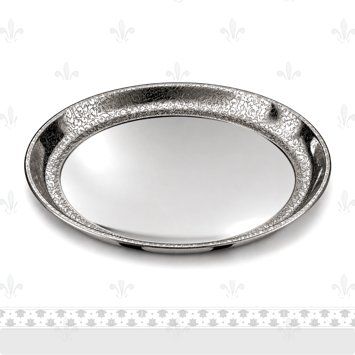 Signature Plate Set | Stainless Steel Plates, Set of 6 | Etched Design