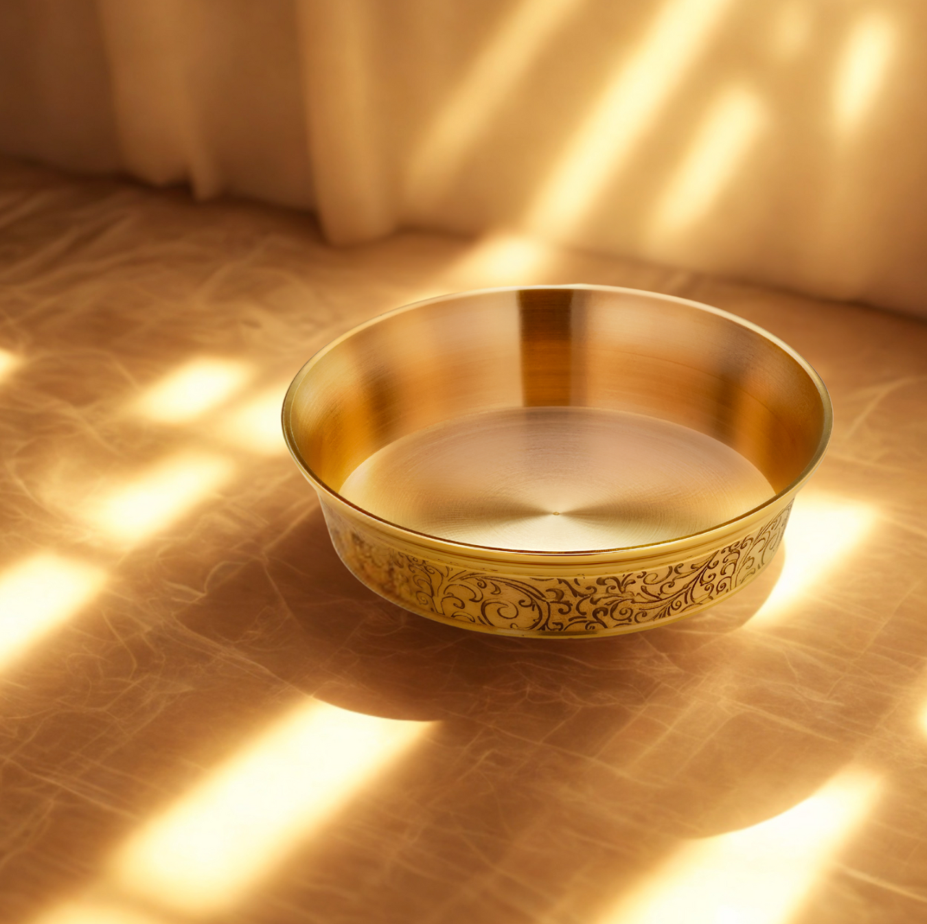 Heritage Thaali Set | 6-Piece Pure Brass Dinner Set