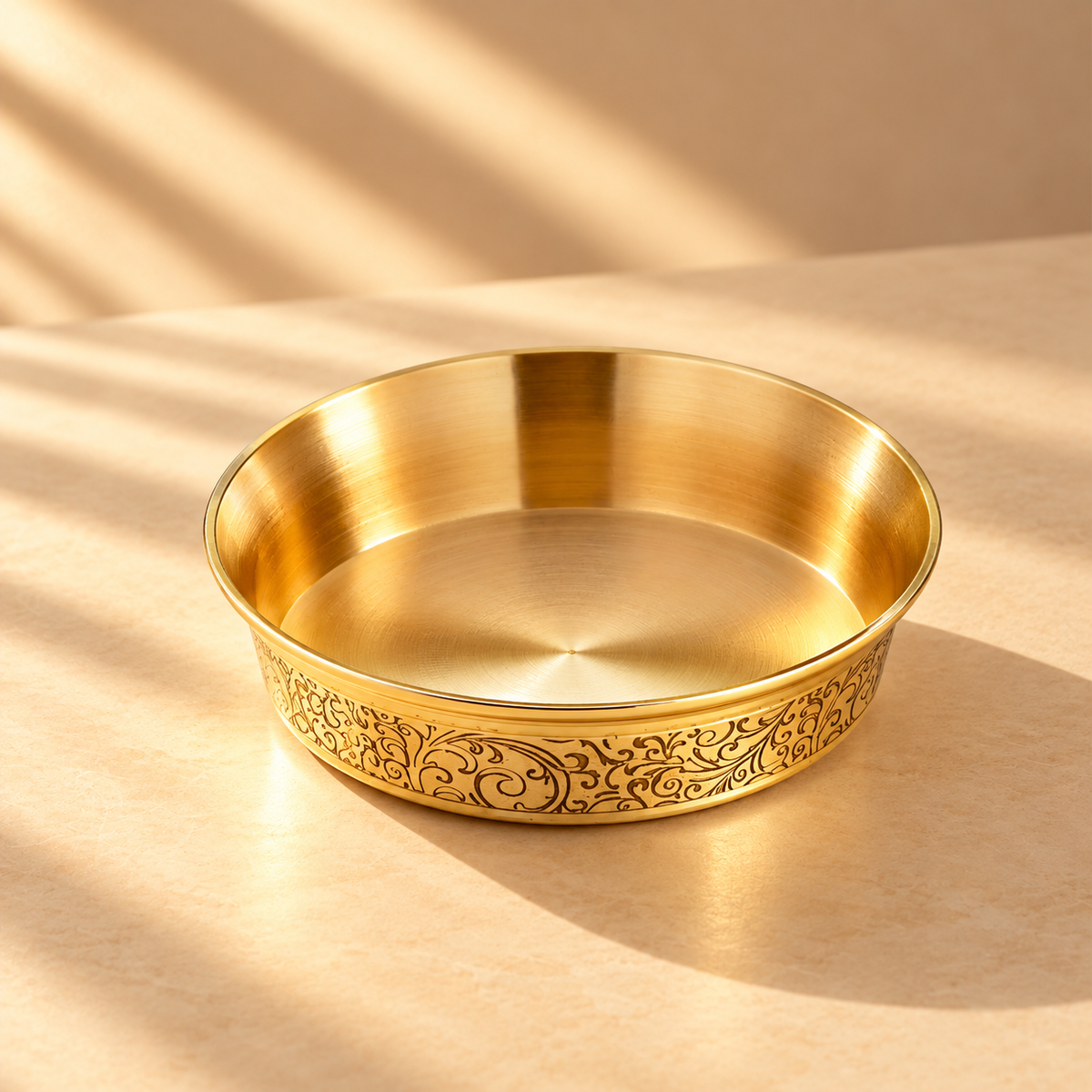Heritage Thaali Set | 6-Piece Pure Brass Dinner Set
